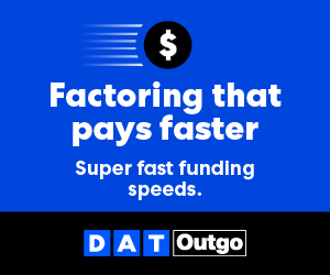 DAT Outgo — Factoring that pays faster. Super fast funding speeds.